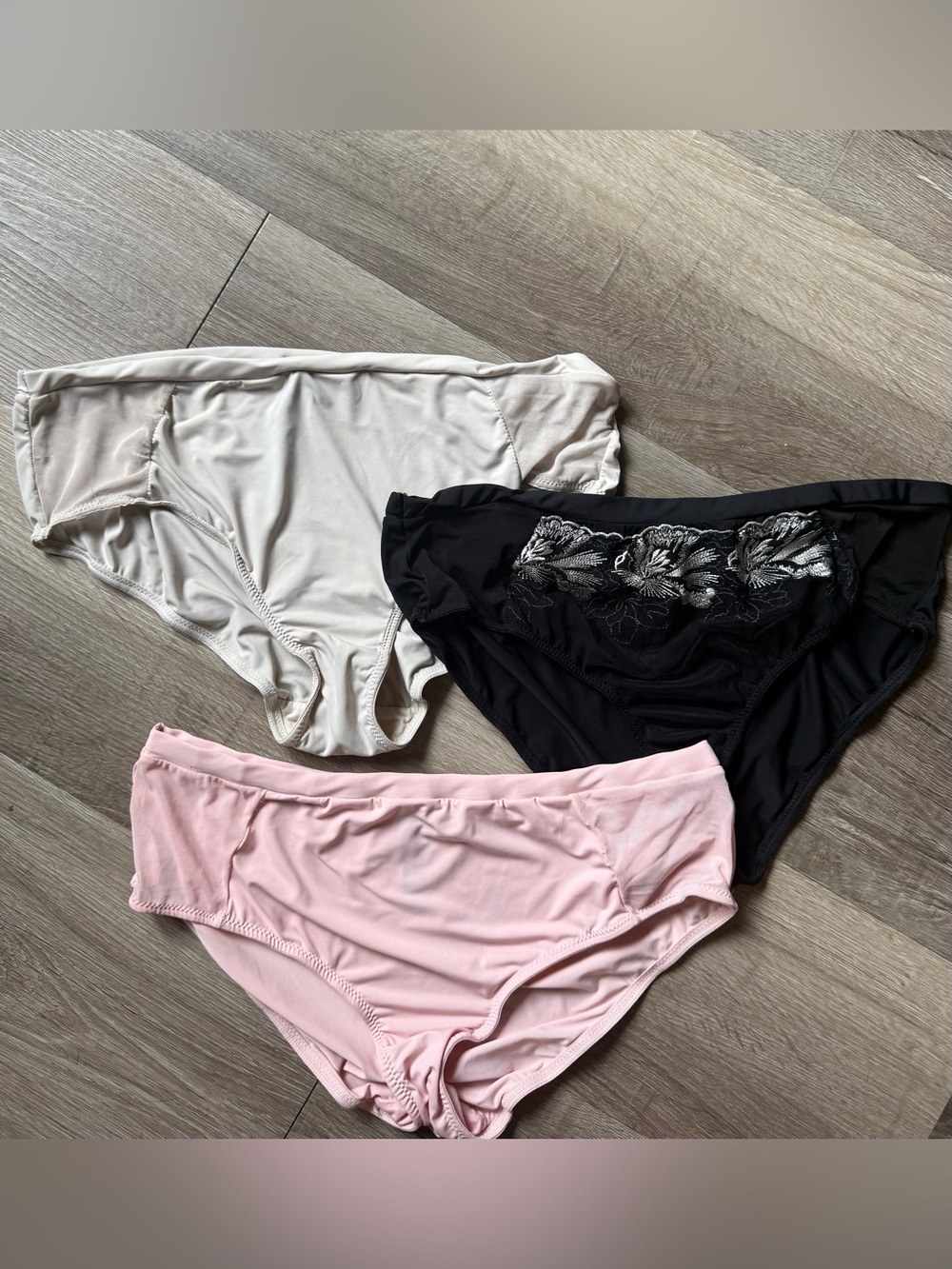 Women’s Bikini Briefs Trio - Black, Light Pink & Cream